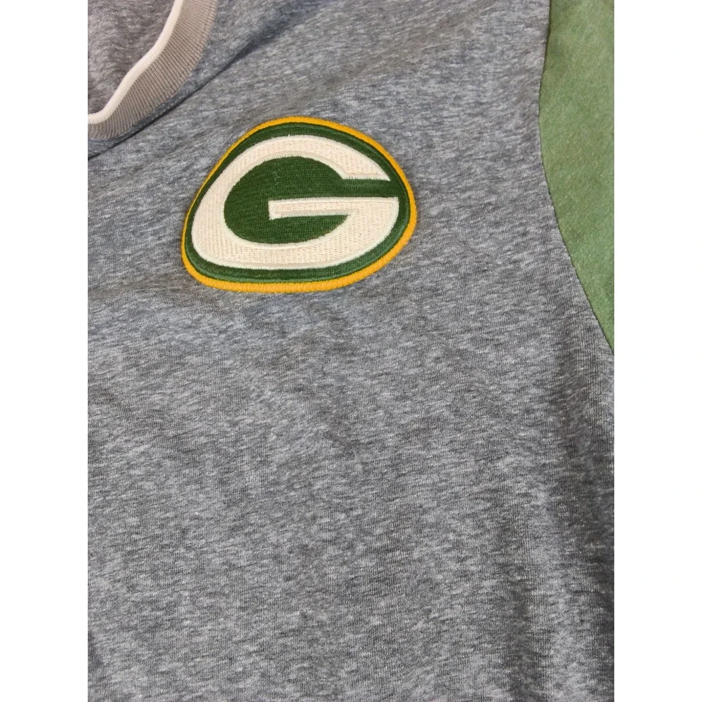 Mitchell & Ness Green Bay Packers Henley Shirt XL 3/4 Sleeve Raglan NFL Football